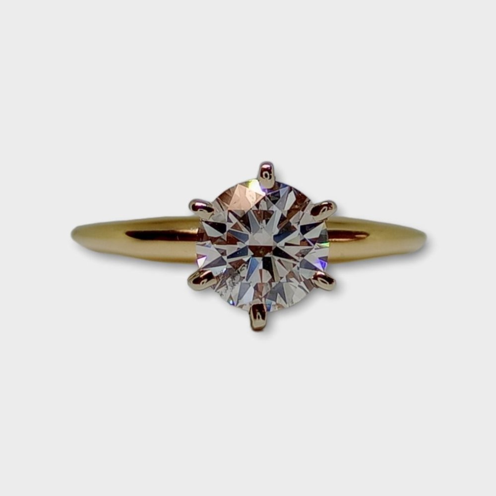 1.03 Lab Grown 14k Two Tone Gold Diamond Engagement Ring